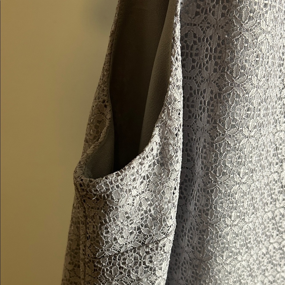 Anne Klein Light Gray Patterned Mini Dress - Picture 4 of 9